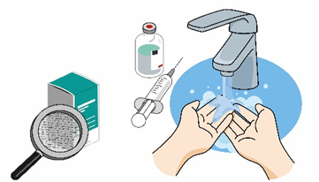 Lavage des mains avant vaccin